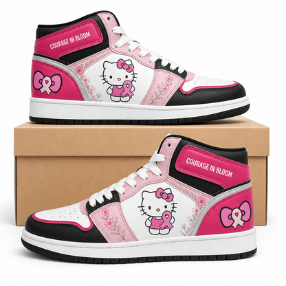 Hello Kitty - Courage In Bloom - Breast Cancer Awareness High Top Sneakers