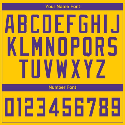 Custom Gold Purple Round Neck Basketball Uniform Jersey