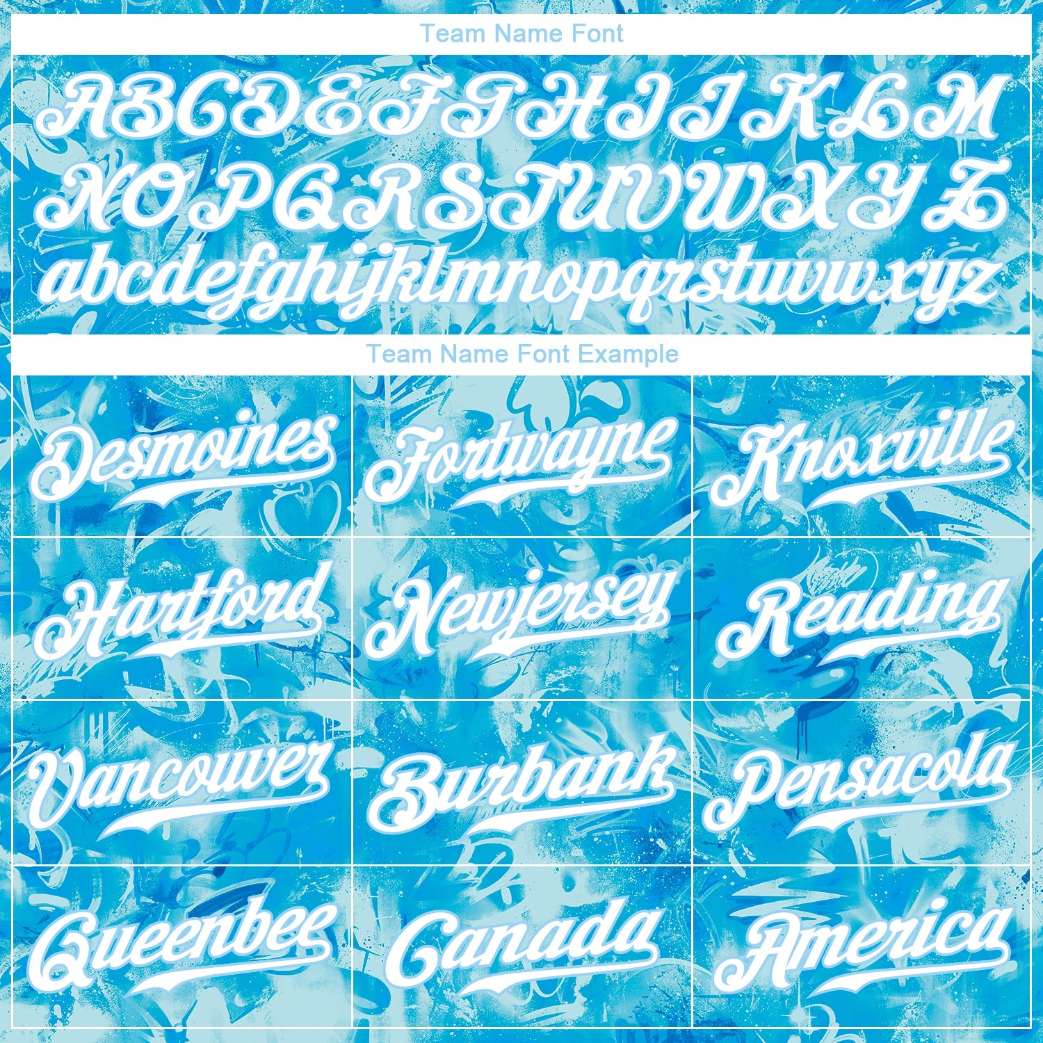 Custom Scratch Graffiti Pattern White-Light Blue 3D Authentic Baseball Jersey