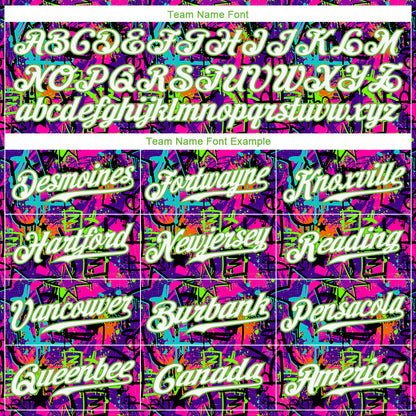 Custom Graffiti Pattern White-Neon Green 3D Authentic Baseball Jersey