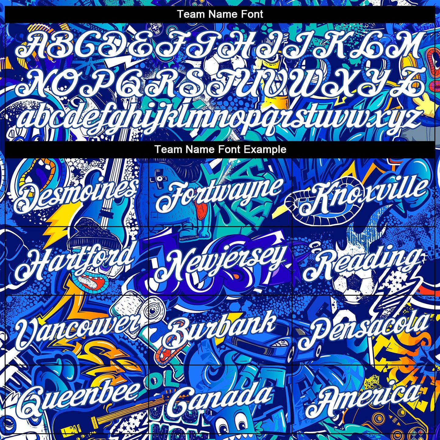 Custom Graffiti Pattern White-Royal 3D Performance T-Shirt