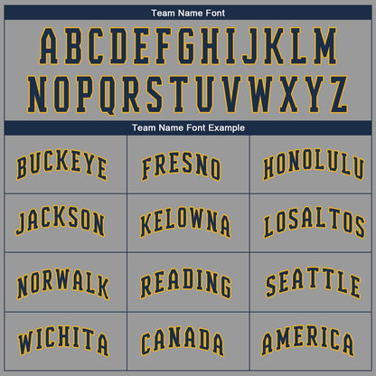 Custom Gray Navy-Gold Performance T-Shirt