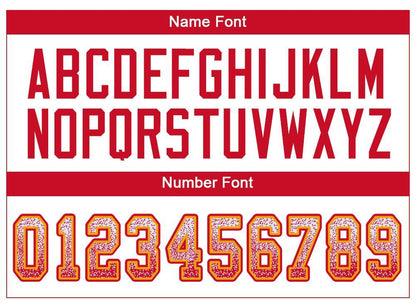 Custom White Scarlet-Gold Drift Fashion Football Jersey