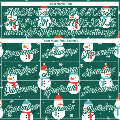 Custom Kelly Green Kelly Green-White Christmas 3D Performance T-Shirt
