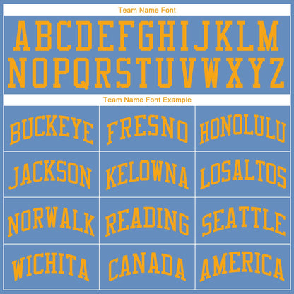 Custom Light Blue Gold Authentic Throwback Rib-Knit Baseball Jersey Shirt