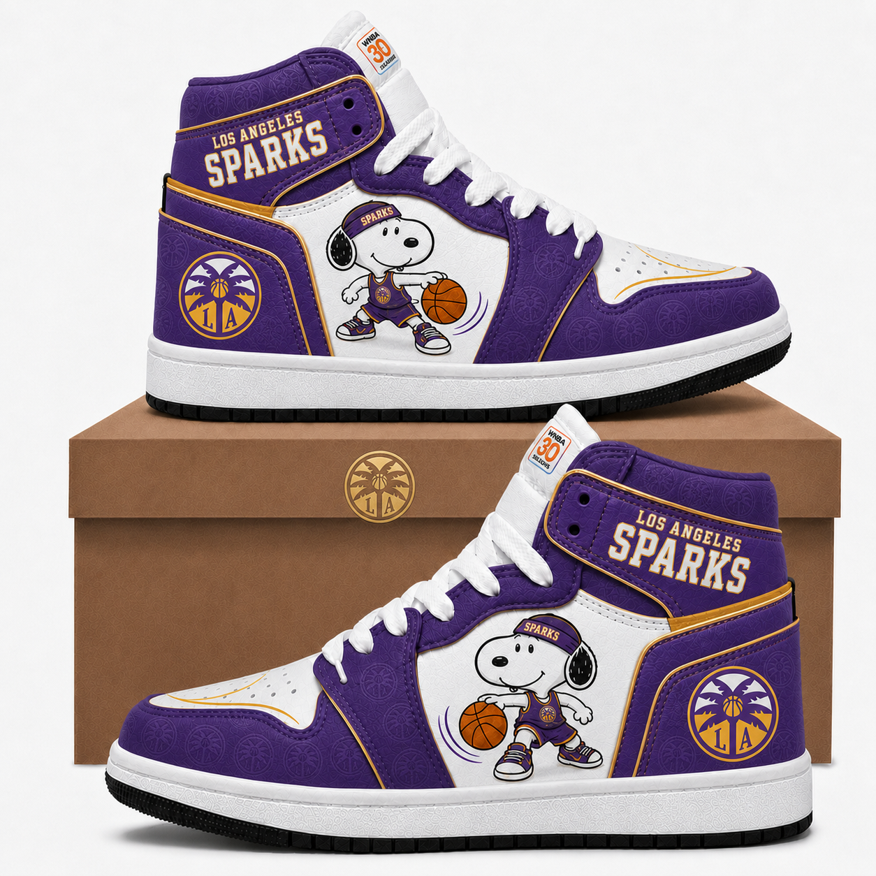 Los Angeles Sparks Women’s Basketball Fan High Top Sneakers