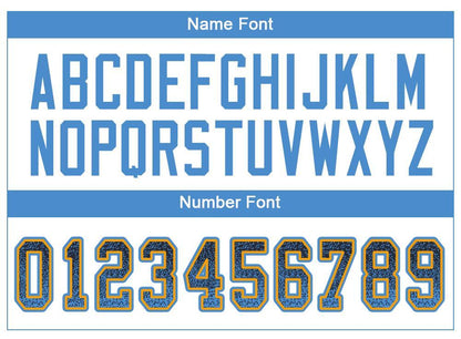 Custom Navy Powder Blue-Gold Drift Fashion Football Jersey