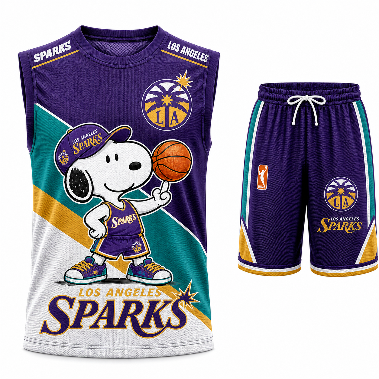Sport Fan Set — Tanktop + Shorts | All 30 Teams Available-COMBO GIFTS FOR FAN basketball woman
