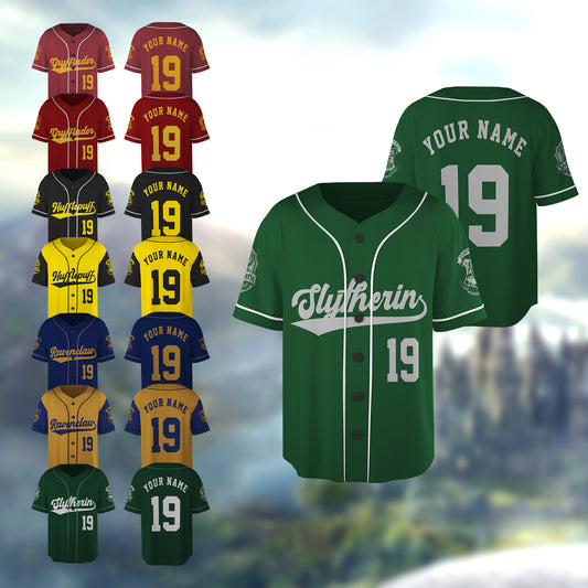 Custom Wizard House Baseball Jersey Shirt, Magic School Team Uniform Costume Shirt