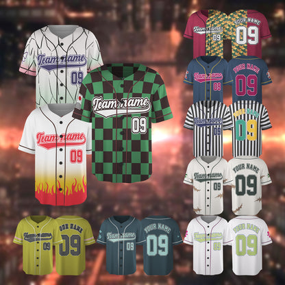 Custom Demon Hunter Baseball Jersey Shirt, Personalized Cosplay Anime Style Team Uniform, Sports Fan Gift