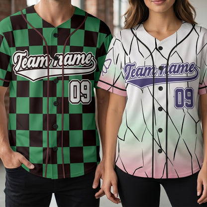 Custom Demon Hunter Baseball Jersey Shirt, Personalized Cosplay Anime Style Team Uniform, Sports Fan Gift