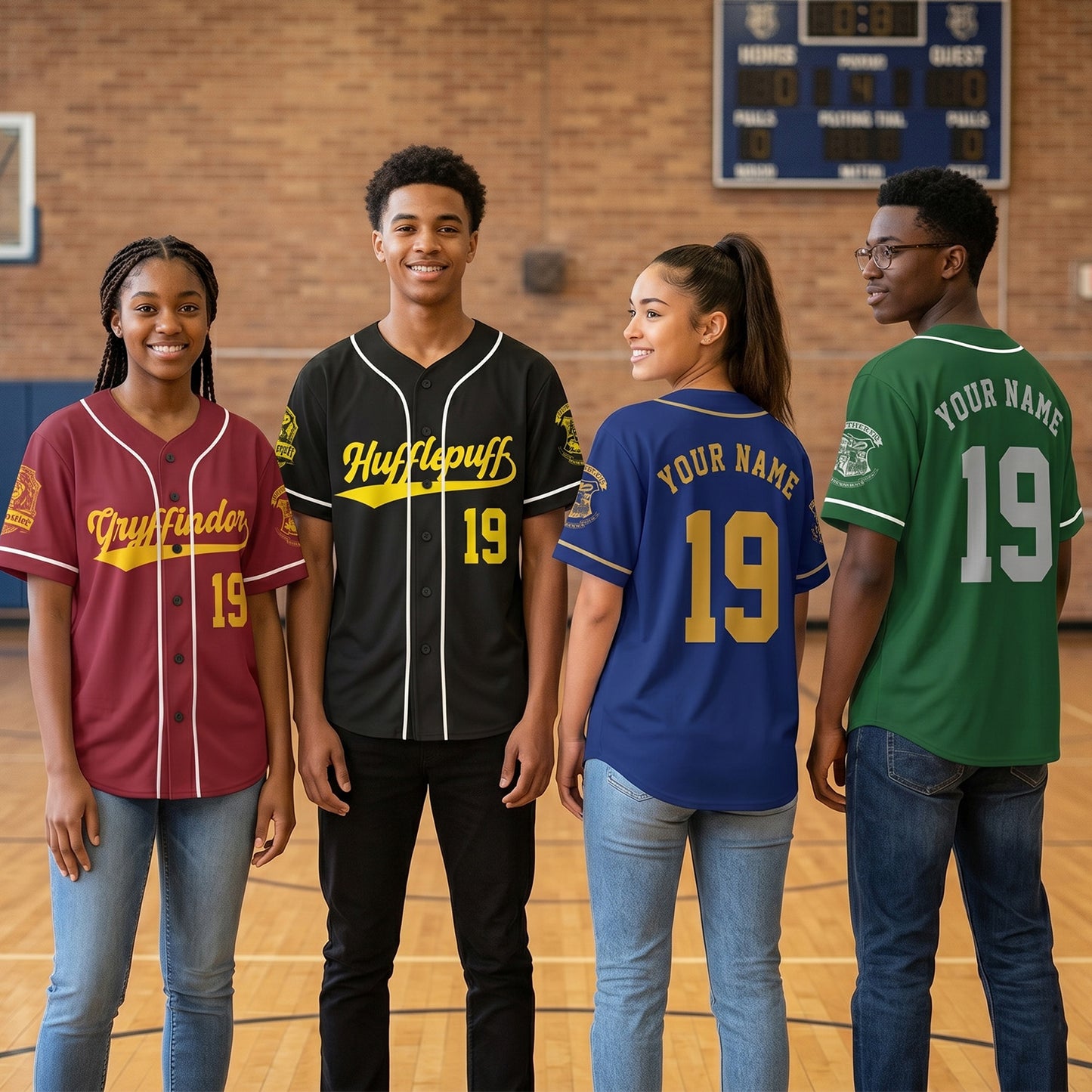 Custom Wizard House Baseball Jersey Shirt, Magic School Team Uniform Costume Shirt