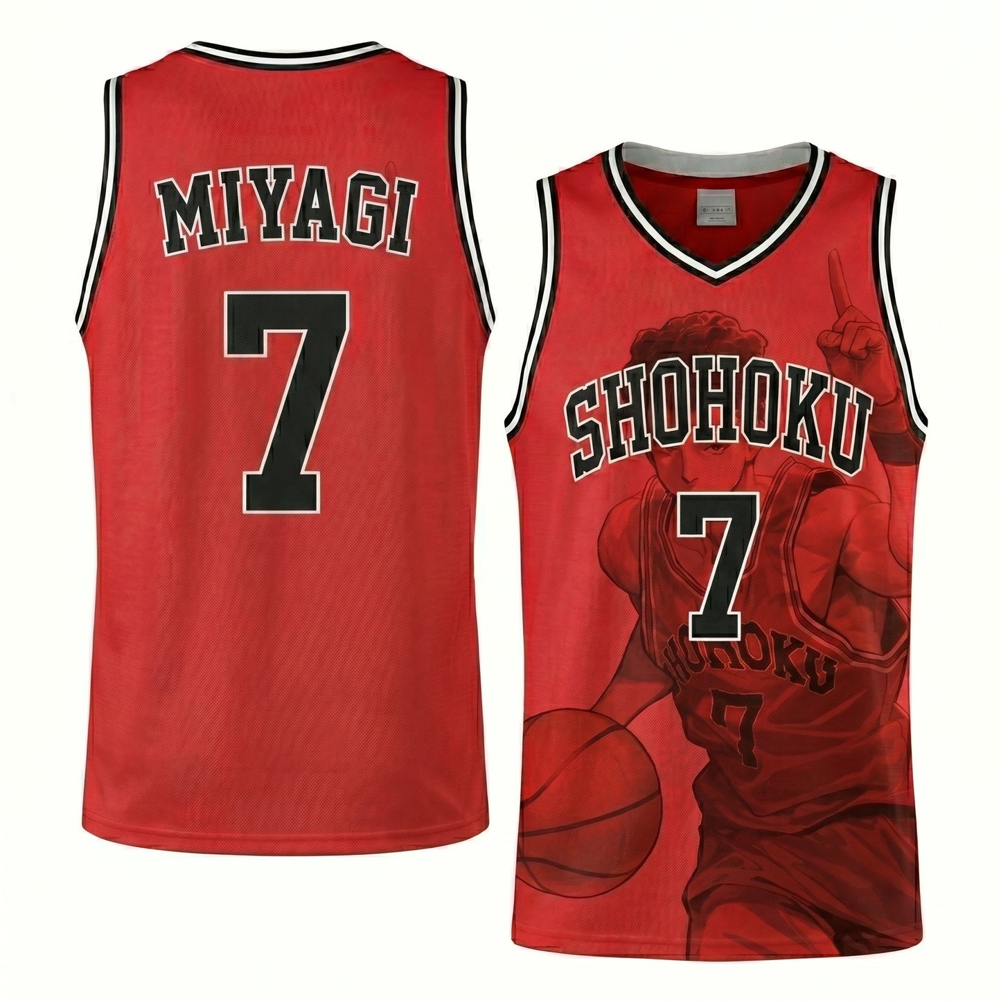 Custom Red Black Authentic Basketball Jersey, Anime Basketball Inspired Sleeveless Jersey, Manga Fan Cosplay Sports Shirt