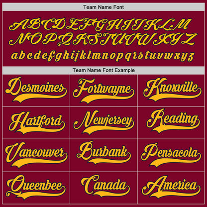 Custom Maroon Navy-Gold Hockey Jersey