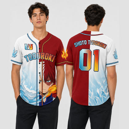 Personalized Fire Ice Baseball Jersey, Custom Name Number Element Hero Shirt