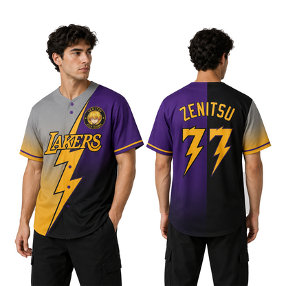 Personalized Yellow Lightning Baseball Jersey, Custom Name Number Basketball Style Shirt