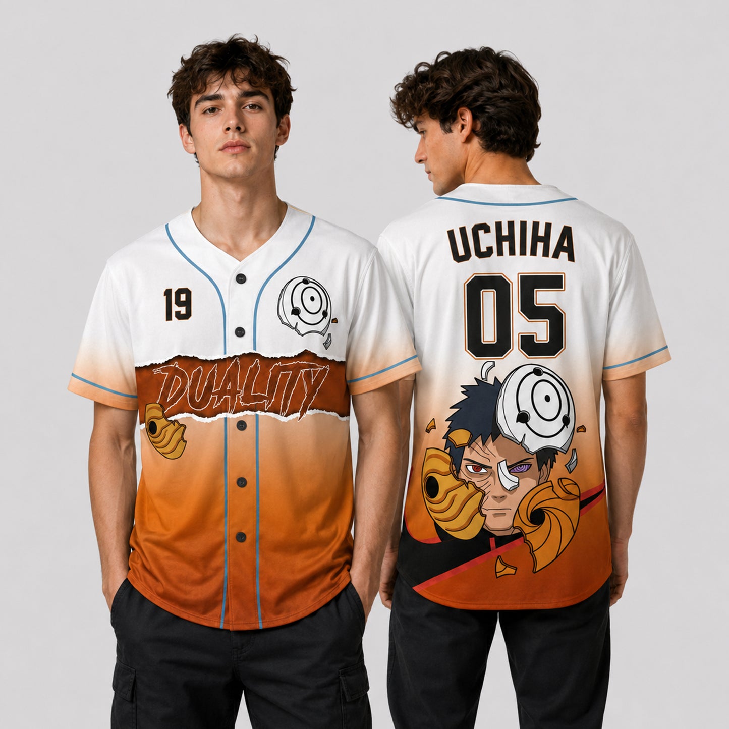 Custom Orange Masked Ninja Baseball Jersey, Personalized Name Number Anime Inspired Shirt