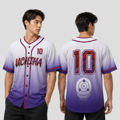 Custom Mystic Eye Baseball Jersey, Purple Gradient Anime Inspired Shirt