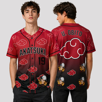 Custom Red Cloud Ninja Baseball Jersey, Personalized Name Number Anime Inspired Shirt