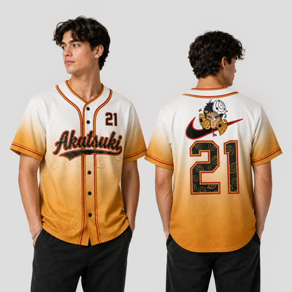 Custom Orange Masked Ninja Baseball Jersey, Personalized Name Number Anime Inspired Shirt