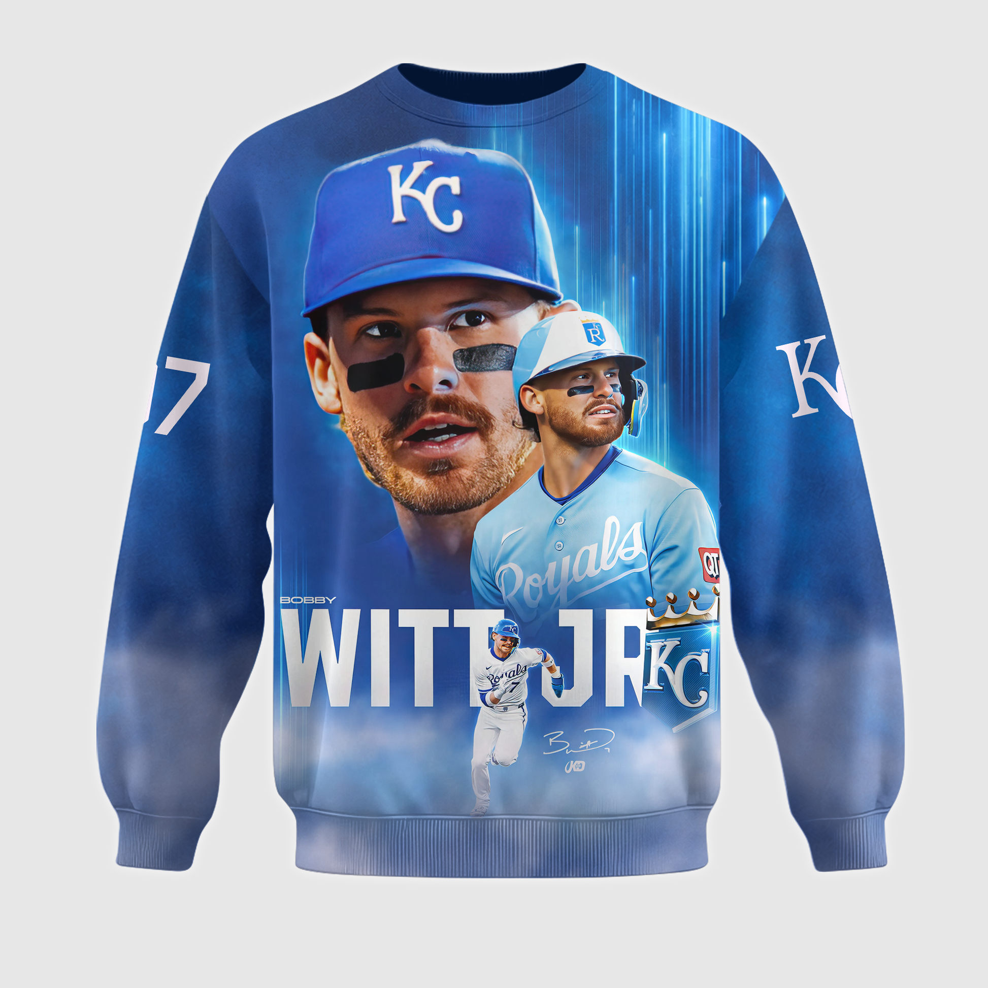Bobby Witt Jr No. 7 Kansas City Baseball Fan Shirt — Hoodie — Sweatshirt & Zip Hoodie | KC Royals In - Custom Fan Apparel Image 4