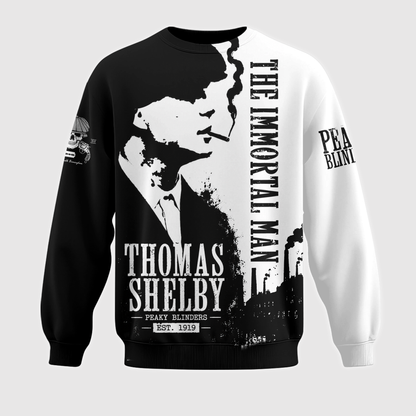 Thomas Shelby The Immortal Man Black White Apparel Collection | Hoodie, Zip Hoodie, Sweatshirt, T-Shirt & Polo Shirt