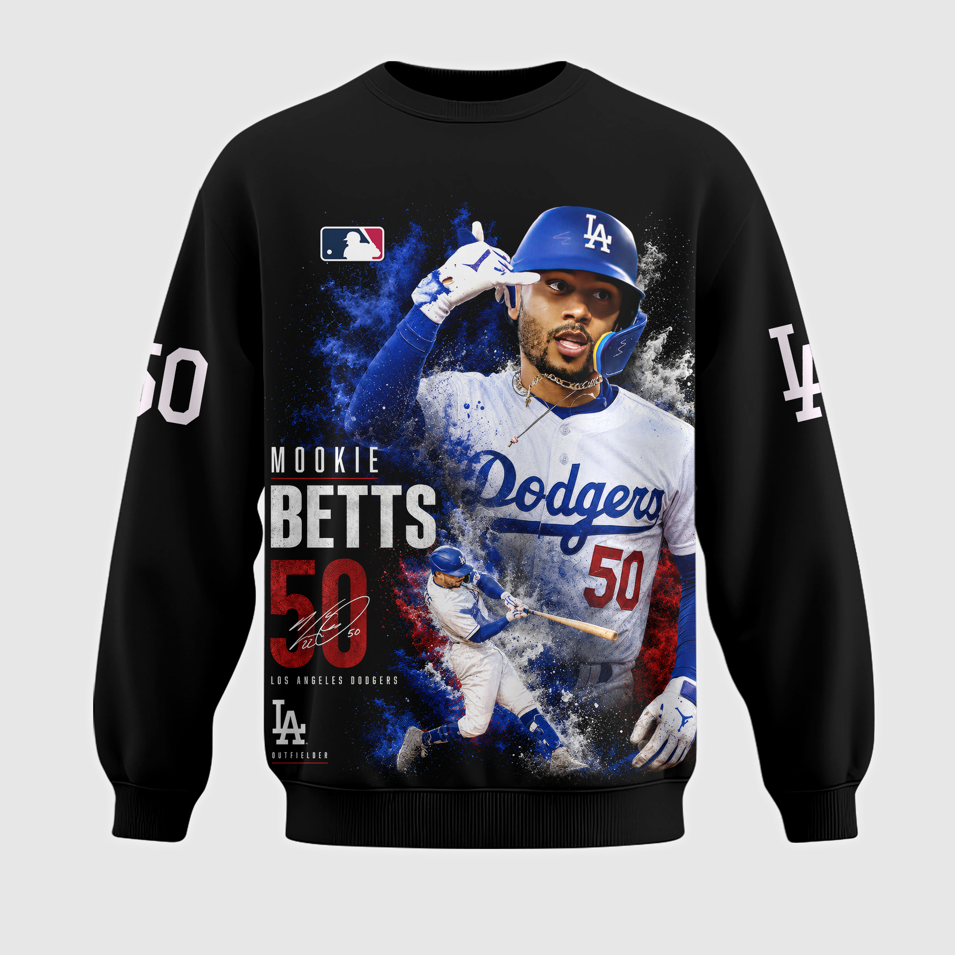 Mookie Betts No. 50 Baseball Fan Shirt — Hoodie — Sweatshirt & Zip Hoodie | Los Angeles Dodgers Insp - Custom Fan Apparel Image 4