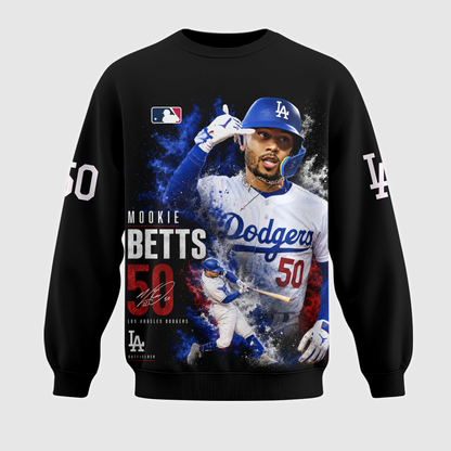 Mookie Betts No. 50 Baseball Fan Shirt — Hoodie — Sweatshirt & Zip Hoodie | Los Angeles Dodgers Insp - Custom Fan Apparel Image 4