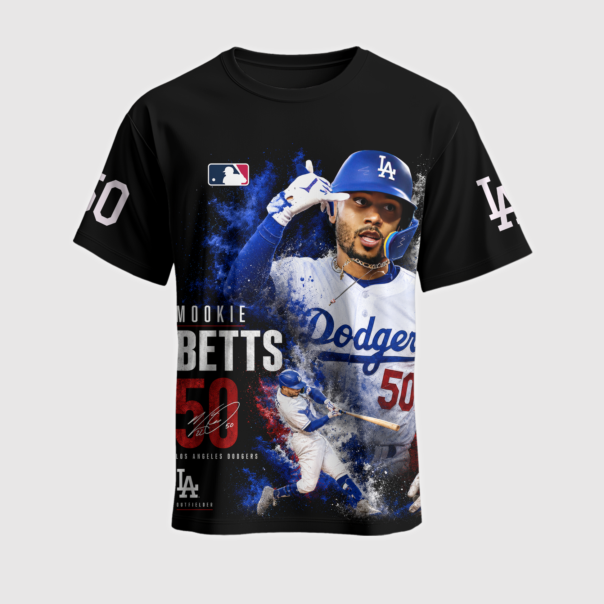 Mookie Betts No. 50 Baseball Fan Shirt — Hoodie — Sweatshirt & Zip Hoodie | Los Angeles Dodgers Insp - Custom Fan Apparel Image 2