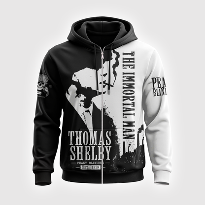 Thomas Shelby The Immortal Man Black White Apparel Collection | Hoodie, Zip Hoodie, Sweatshirt, T-Shirt & Polo Shirt