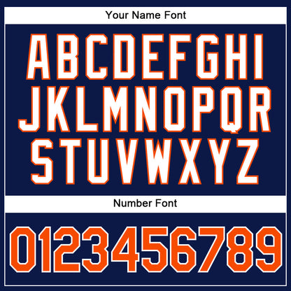 Custom Navy White Pinstripe Orange-White Authentic Baseball Jersey