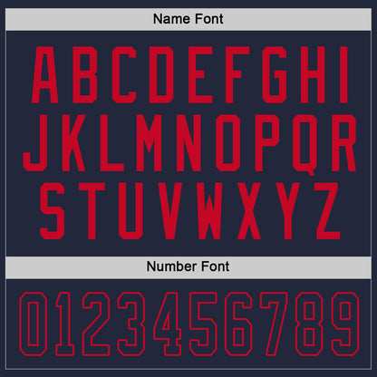 Custom Navy Navy-Red Hockey Jersey