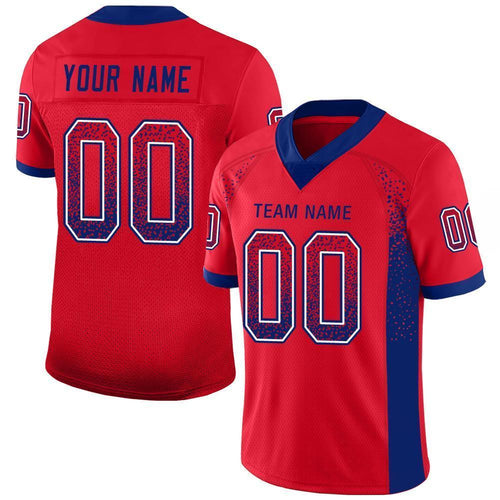 Custom Scarlet Royal-White Drift Fashion Football Jersey