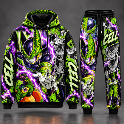 Cell Transformation Fan Set — Dragon Ball Hoodie & Sweatpants