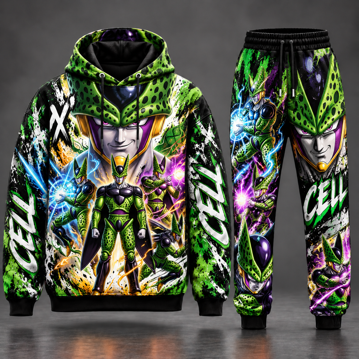 Cell Transformation Fan Set — Dragon Ball Hoodie & Sweatpants