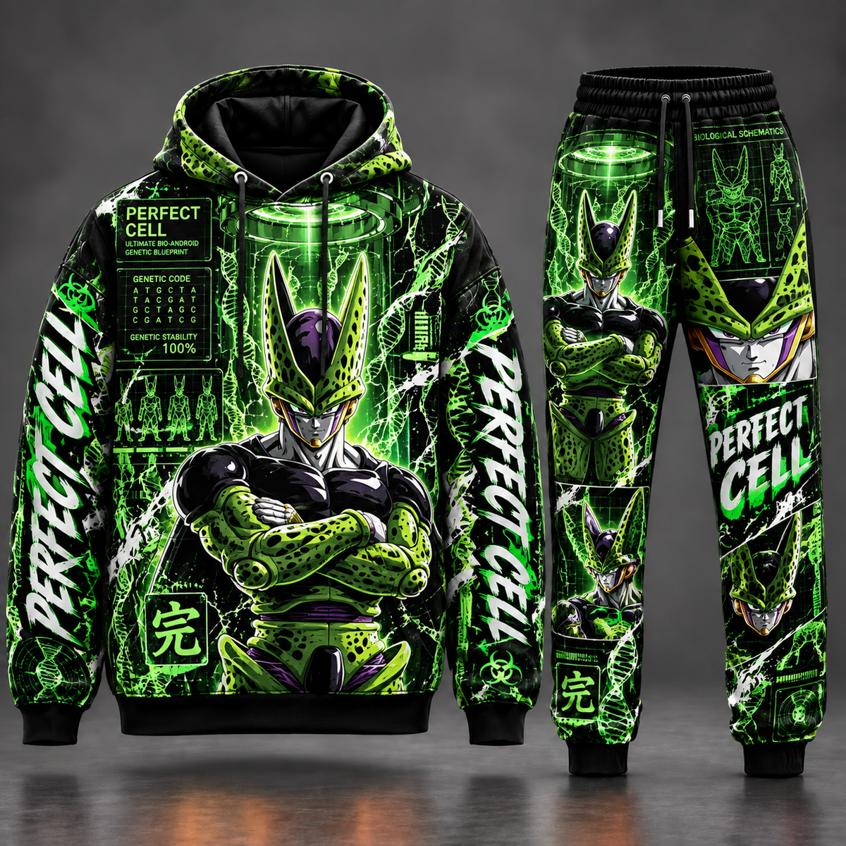 Cell Transformation Fan Set — Dragon Ball Hoodie & Sweatpants