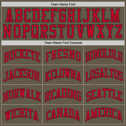 Custom Olive Red-Black Authentic Throwback Salute To Service Basketball Jersey