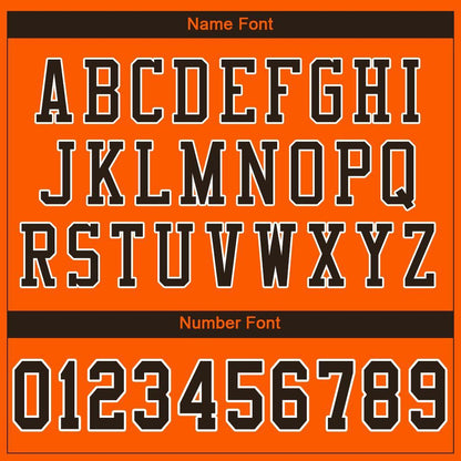 Custom Orange Brown-White Mesh Authentic Football Jersey