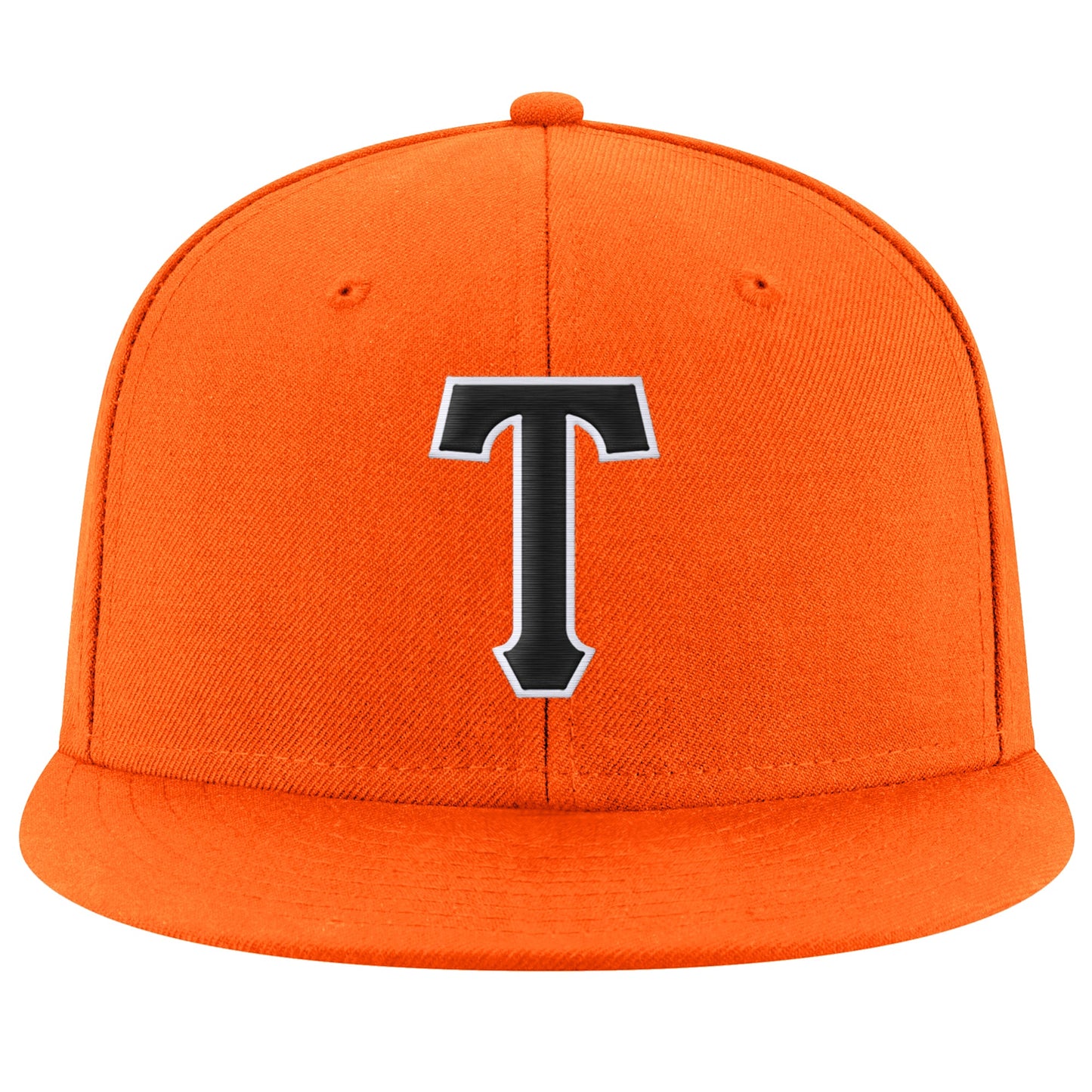 Custom Orange Black-White Stitched Adjustable Snapback Hat