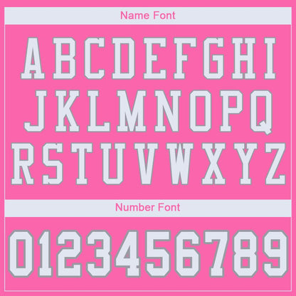 Custom Pink White-Light Gray Mesh Authentic Football Jersey