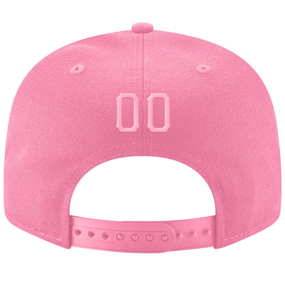Custom Pink Pink-White Stitched Adjustable Snapback Hat
