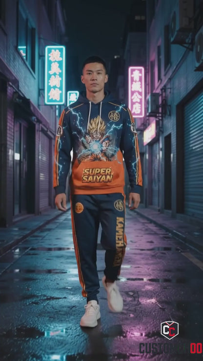 Son Goku Ultra Instinct Anime Tracksuit Set - Hoodie & Jogger Pants