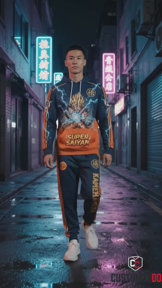 Son Goku Ultra Instinct Anime Tracksuit Set - Hoodie & Jogger Pants