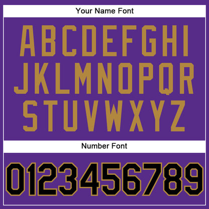Custom Purple Black Pinstripe Black-Old Gold Authentic Baseball Jersey