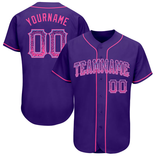 Custom Purple Pink-Light Blue Authentic Drift Fashion Baseball Jersey