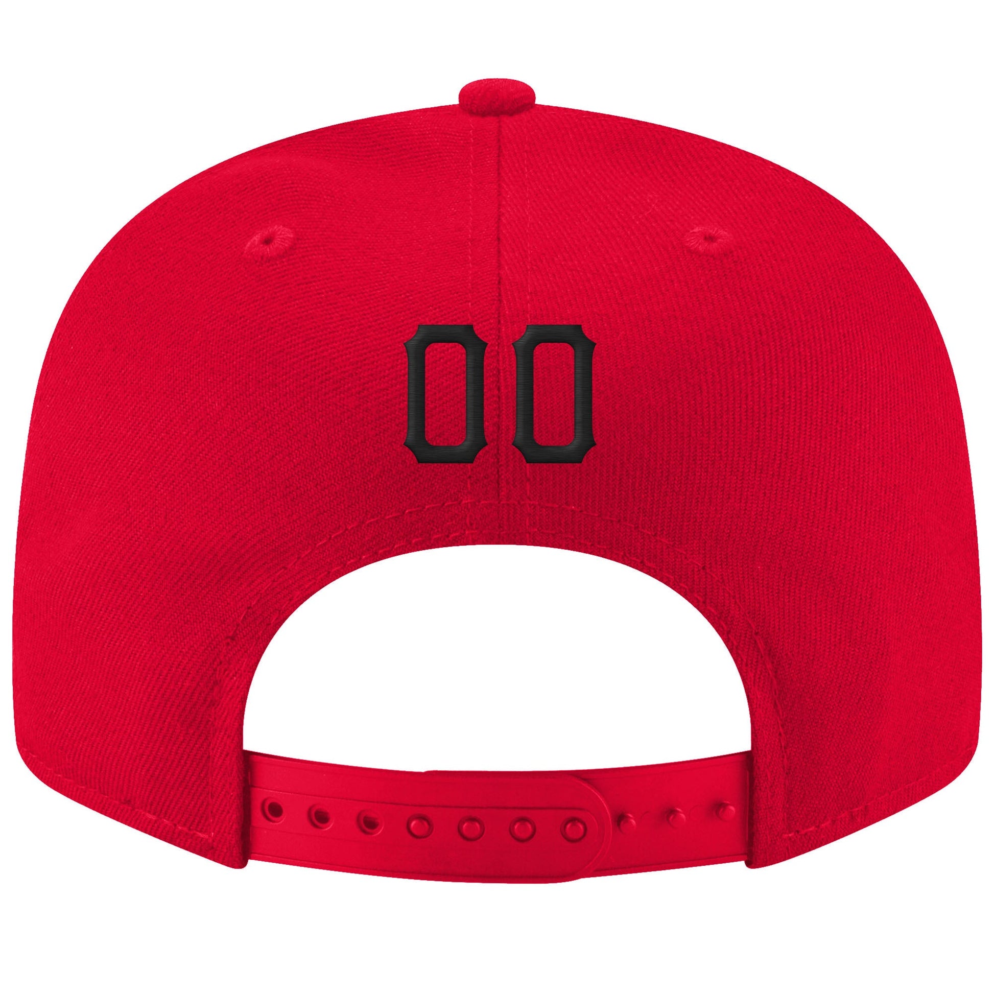 Custom Red Black-White Stitched Adjustable Snapback Hat