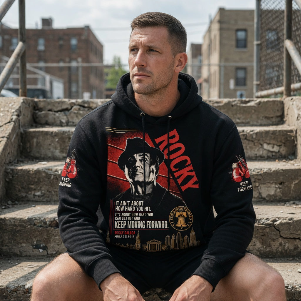 Keep Moving Forward Vintage Boxing Tee/Hoodie – Rocky Balboa Philadelphia Shirt