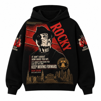 Keep Moving Forward Vintage Boxing Tee/Hoodie – Rocky Balboa Philadelphia Shirt