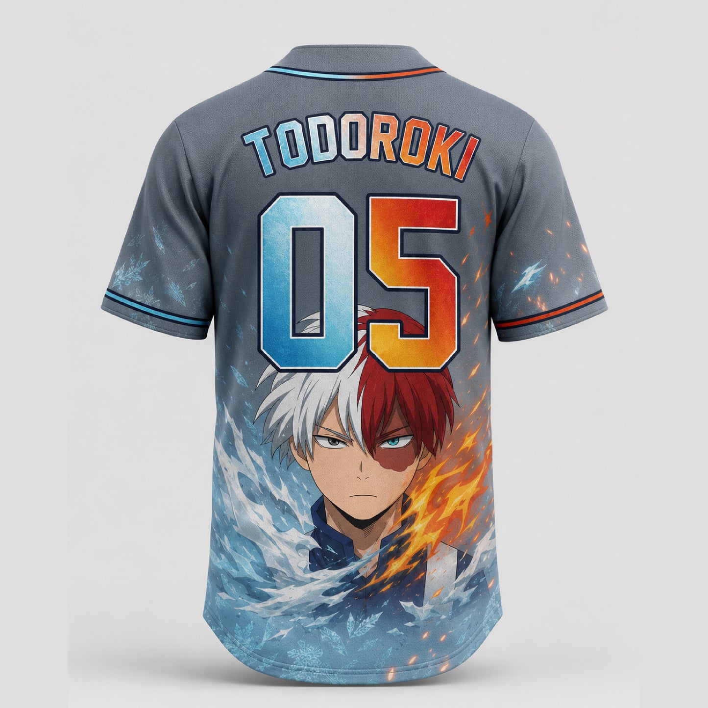 Custom Element Power Baseball Jersey, Fire Ice Anime Hero Inspired Shirt