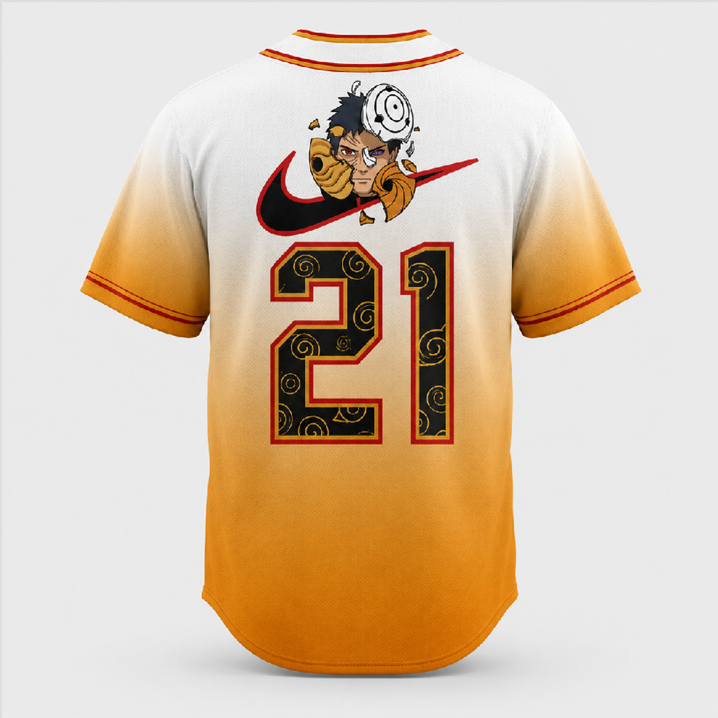 Custom Orange Masked Ninja Baseball Jersey, Personalized Name Number Anime Inspired Shirt